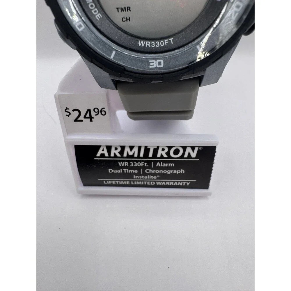 Armitron Men's Sport Digital Chronograph Resin Strap Watch Grey 40/8490 New